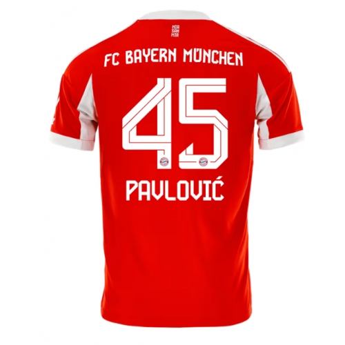 Billige Fotballdrakt Bayern Munich Aleksandar Pavlovic #45 Replika Hjemmedrakt 2025-26 Kortermet Billige Fotballdrakt Bayern Munich Aleksandar Pavlovic #45 Replika Hjemmedrakt 2025-26 Kortermet